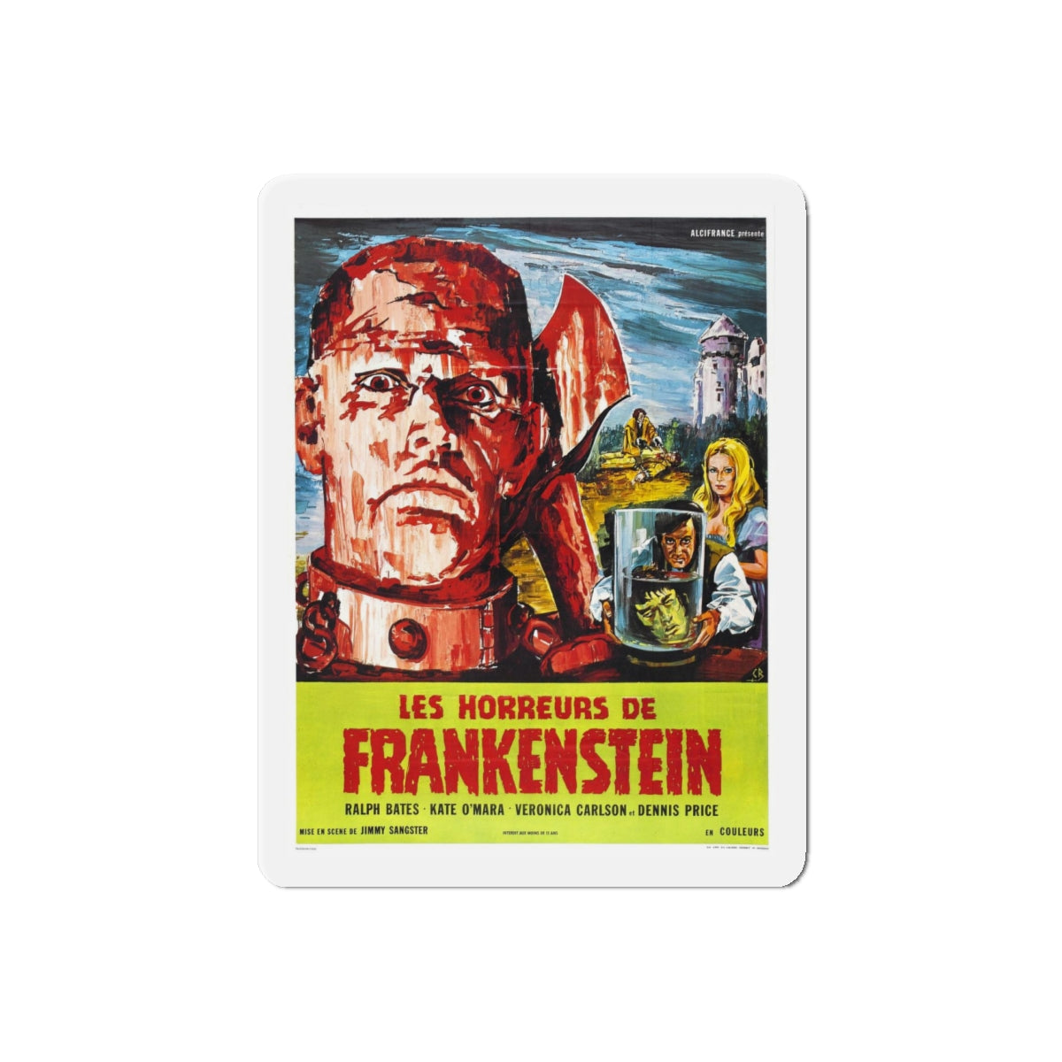 HORROR OF FRANKENSTEIN 1970 Movie Poster - Refrigerator Magnet-6" × 6"-The Sticker Space