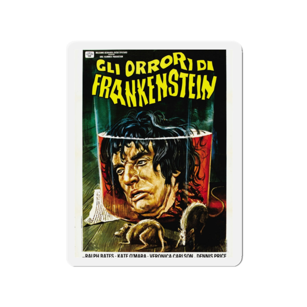 HORROR OF FRANKENSTEIN (ITALIAN) 1970 Movie Poster - Die-Cut Magnet-2" x 2"-The Sticker Space