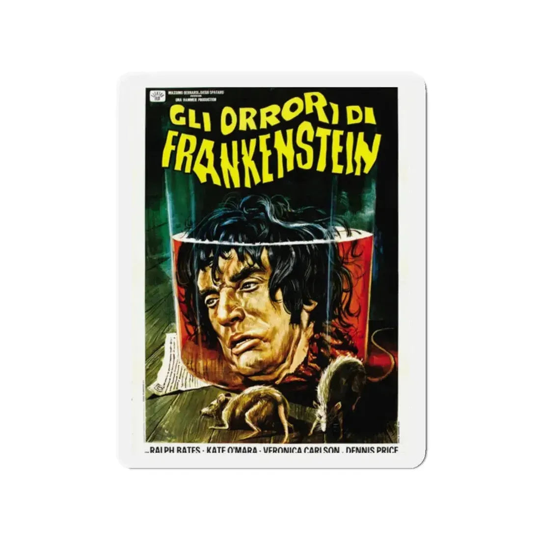 HORROR OF FRANKENSTEIN (ITALIAN) 1970 Movie Poster - Refrigerator Magnet 2 Inch - The Sticker Space