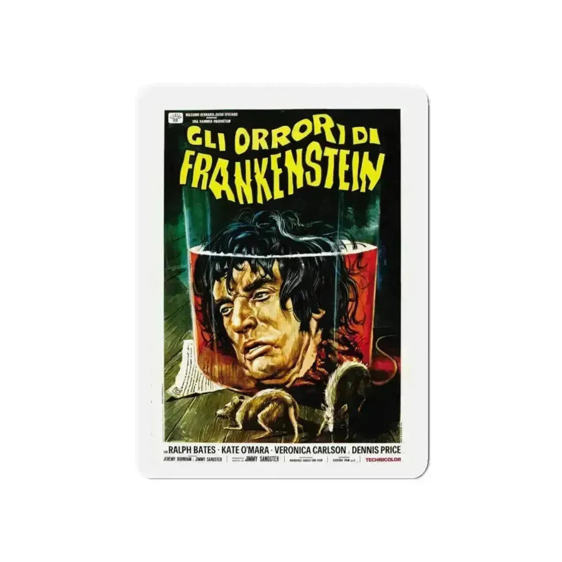 HORROR OF FRANKENSTEIN (ITALIAN) 1970 Movie Poster - Refrigerator Magnet - The Sticker Space