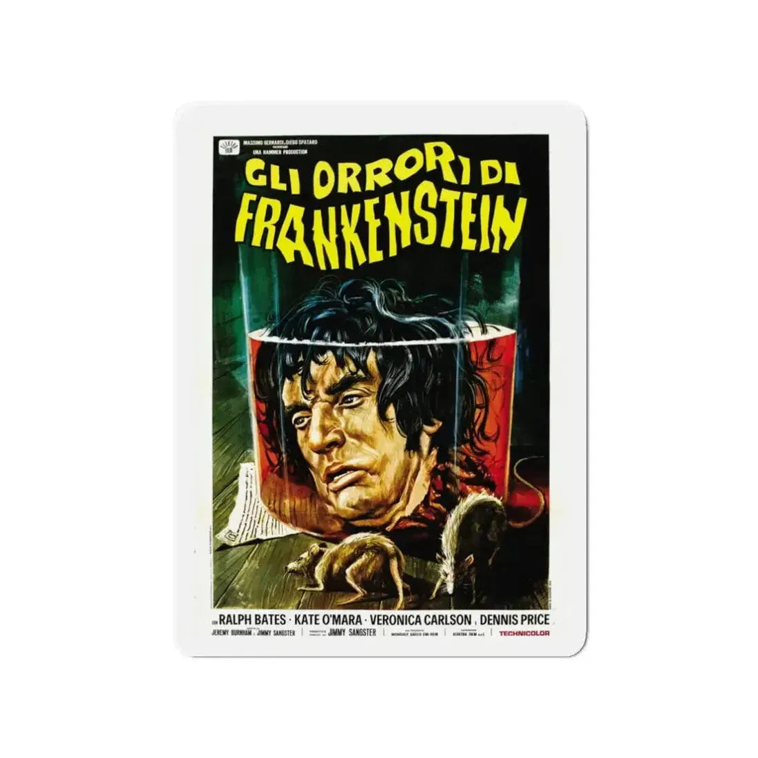 HORROR OF FRANKENSTEIN (ITALIAN) 1970 Movie Poster - Refrigerator Magnet - The Sticker Space