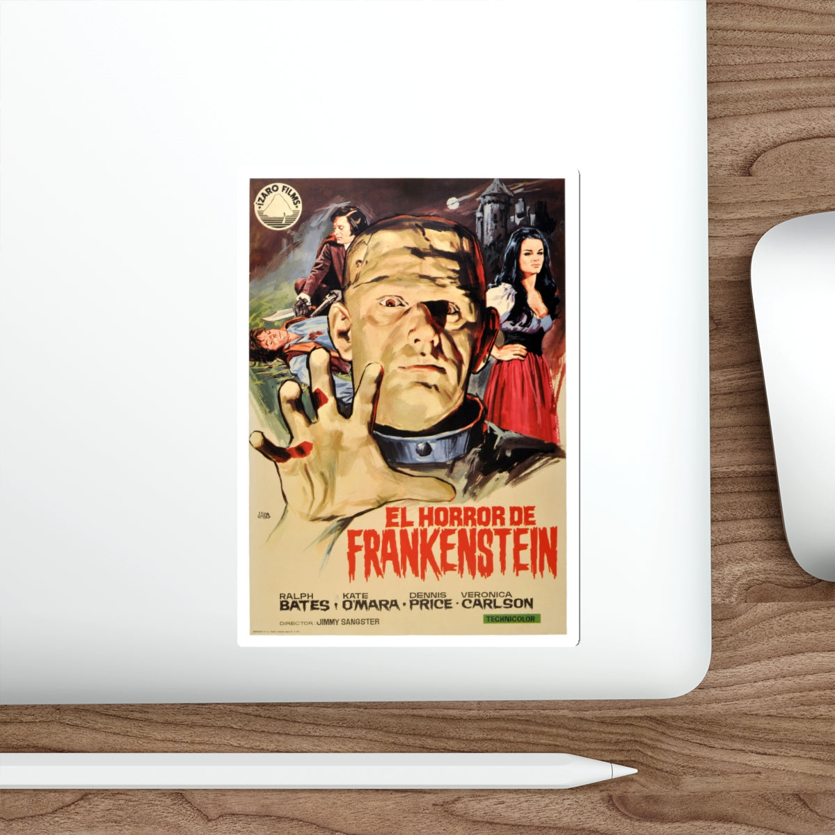 HORROR OF FRANKENSTEIN (SPANISH) 1970 Movie Poster STICKER Vinyl Die-Cut Decal-The Sticker Space