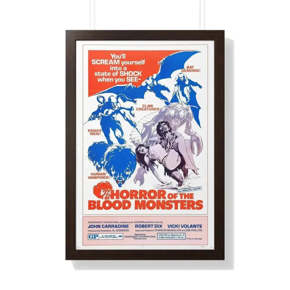 HORROR OF THE BLOOD MONSTERS 1970 - Framed Movie Poster - The Sticker Space