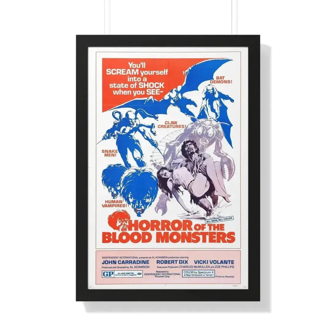 HORROR OF THE BLOOD MONSTERS 1970 - Framed Movie Poster - The Sticker Space