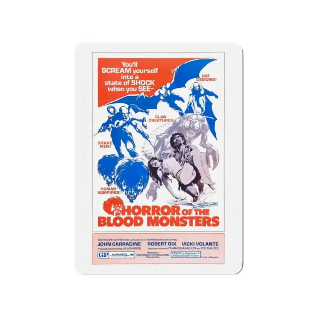 HORROR OF THE BLOOD MONSTERS 1970 Movie Poster - Refrigerator Magnet - The Sticker Space