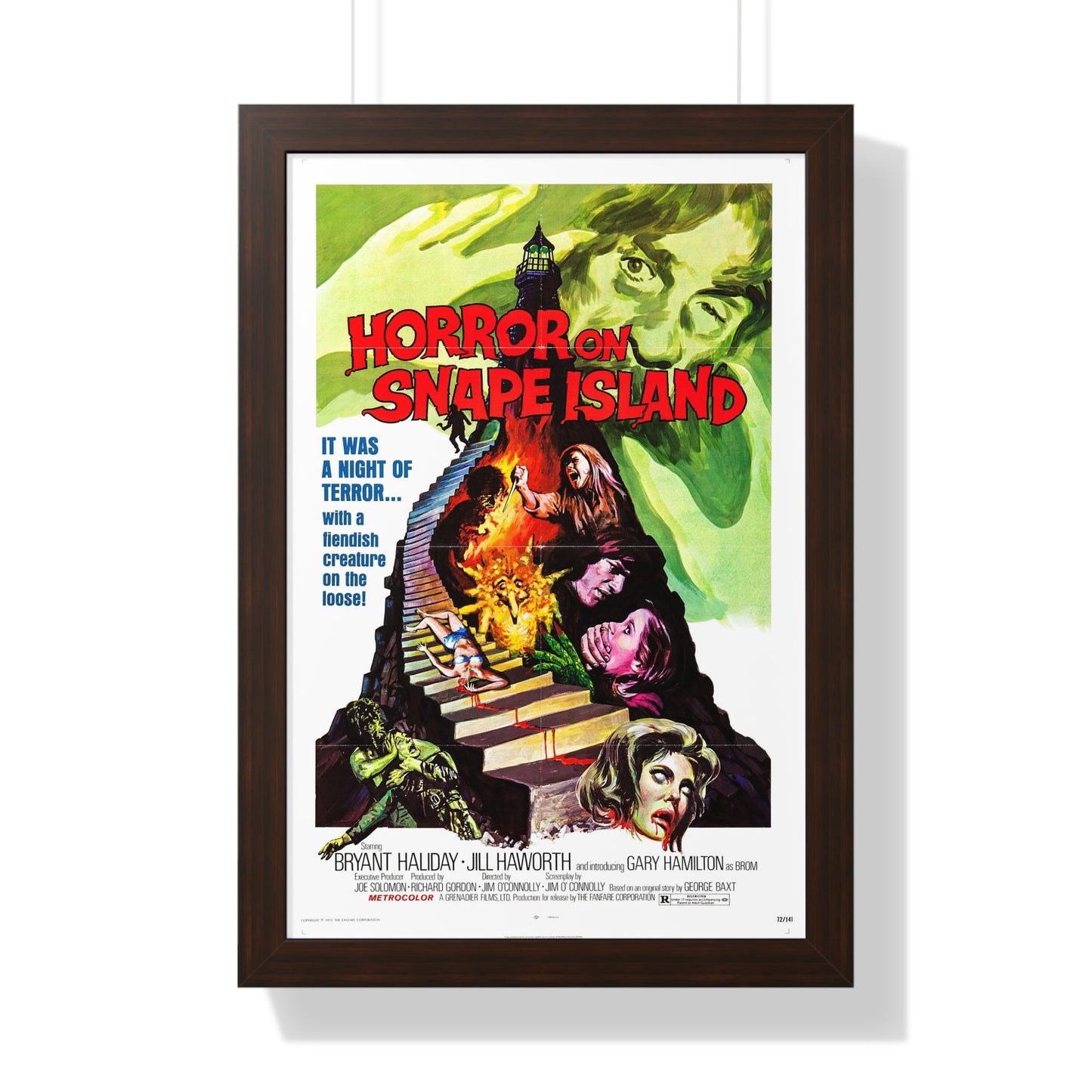 HORROR ON SNAPE ISLAND (TOWER OF EVIL) 1972 - Framed Movie Poster-16″ x 24″-The Sticker Space