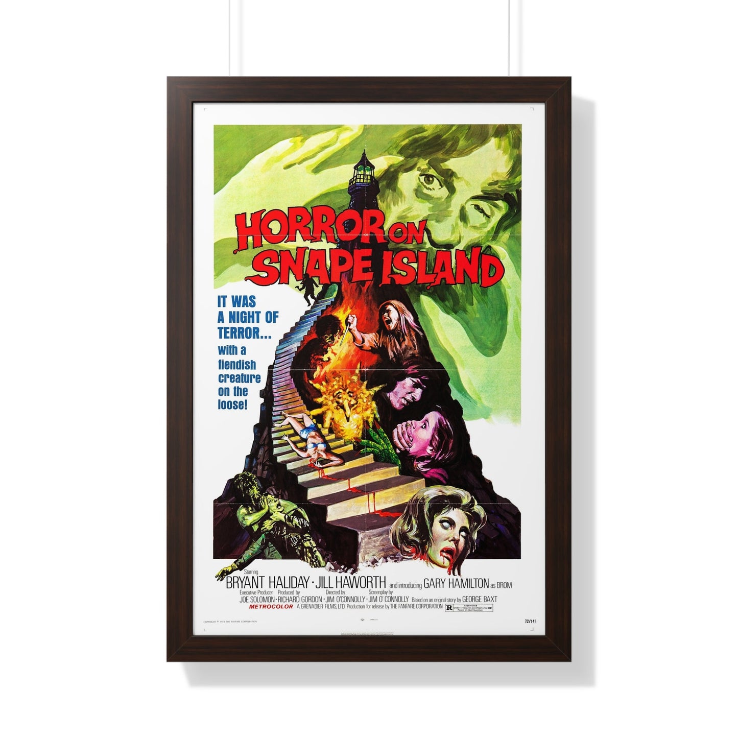 HORROR ON SNAPE ISLAND (TOWER OF EVIL) 1972 - Framed Movie Poster-20" x 30"-The Sticker Space