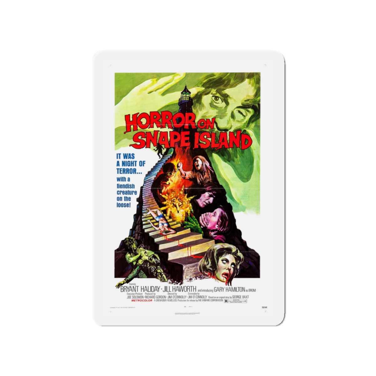 HORROR ON SNAPE ISLAND (TOWER OF EVIL) 1972 Movie Poster - Die-Cut Magnet-3" x 3"-The Sticker Space