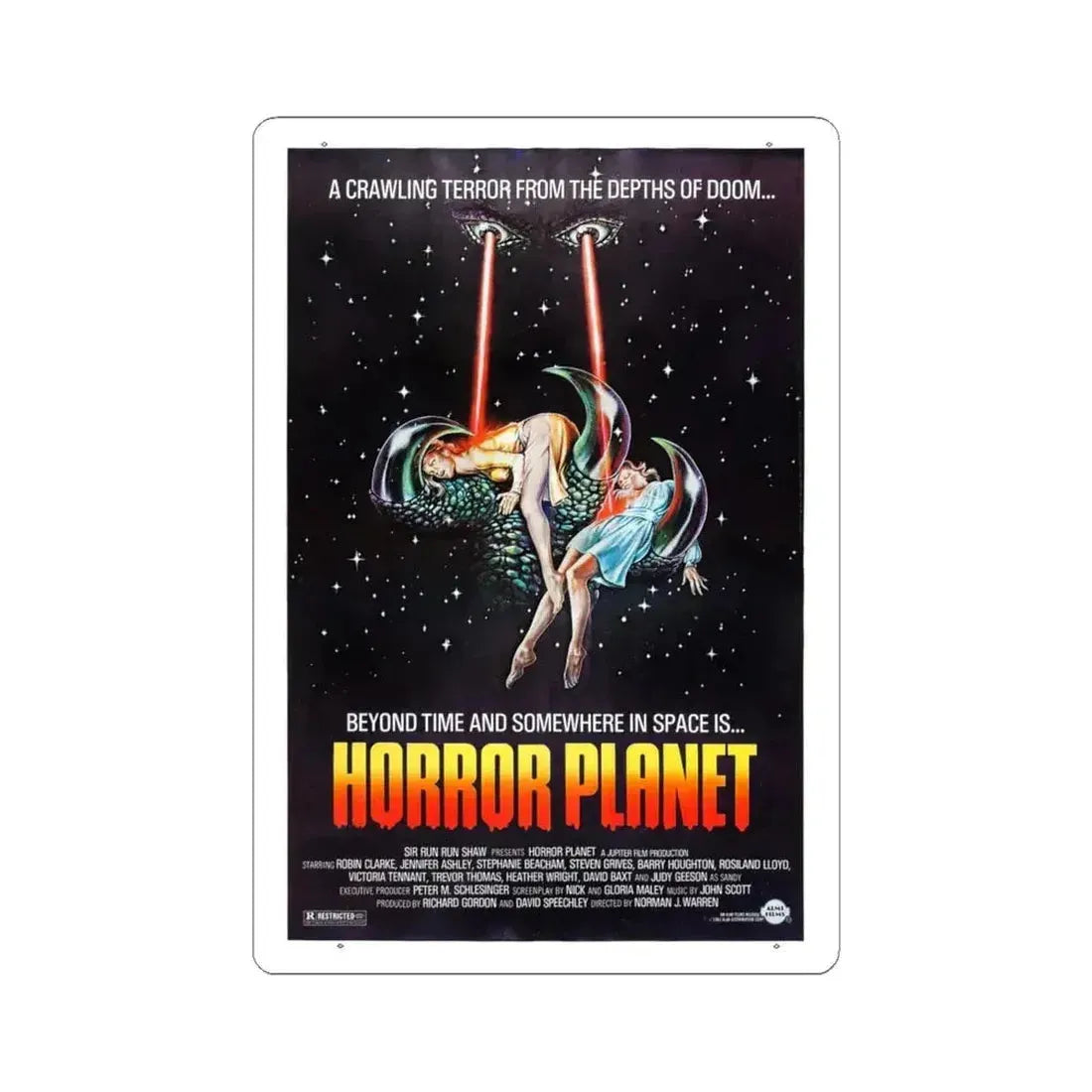 HORROR PLANET (INSEMINOID) 1981 Movie Poster - STICKER Vinyl Kiss-Cut Decal 6 Inch White - The Sticker Space