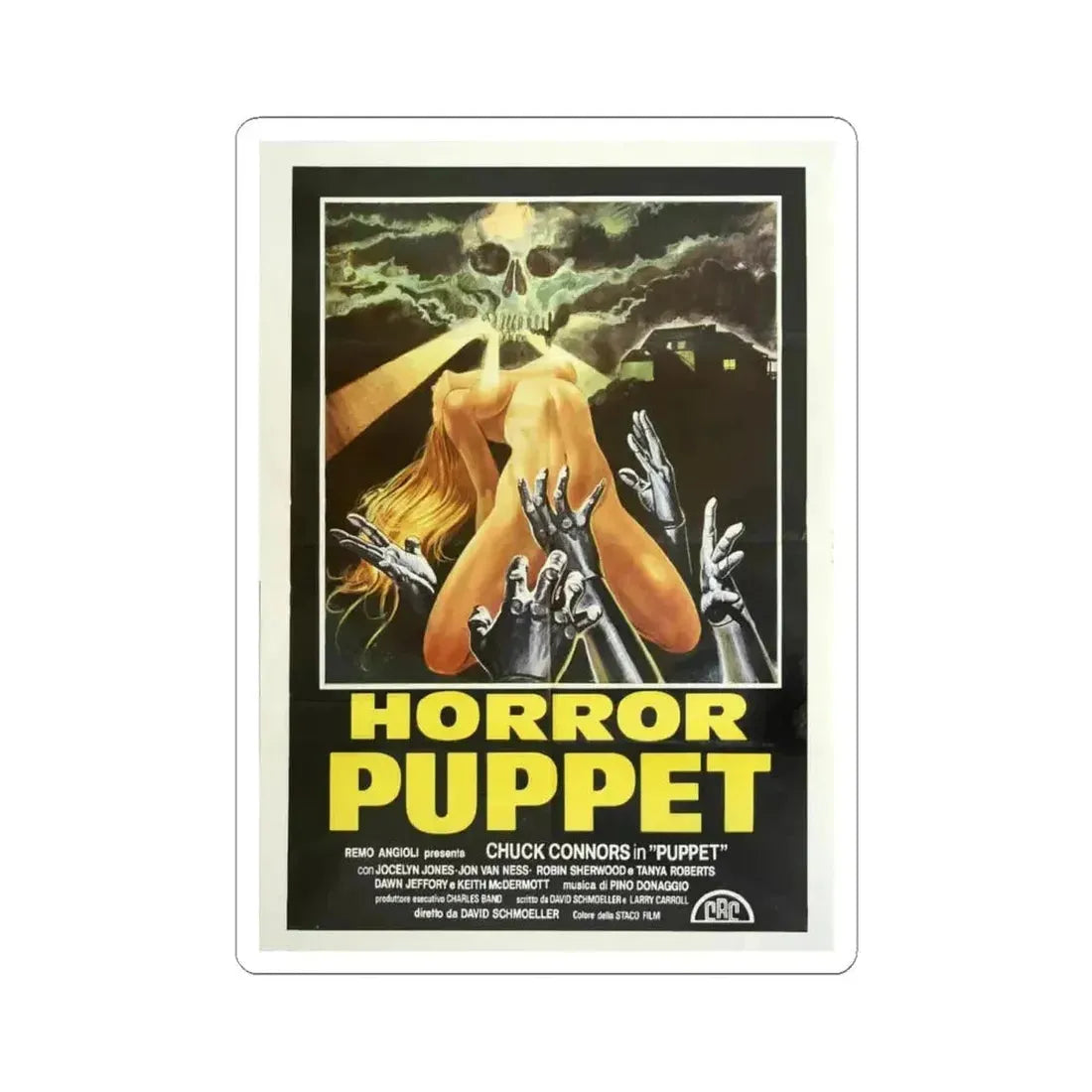 HORROR PUPPET (TOURIST TRAP) 1979 Movie Poster - STICKER Vinyl Kiss-Cut Decal 4 Inch White - The Sticker Space