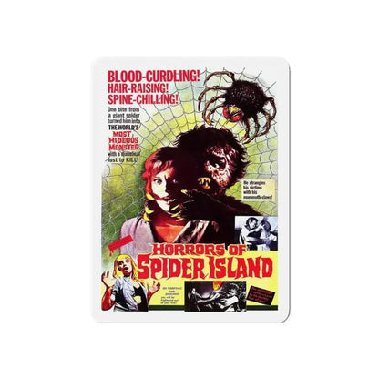 HORRORS OF SPIDER ISLAND 1960 Movie Poster - Refrigerator Magnet 3 Inch Die-Cut - The Sticker Space