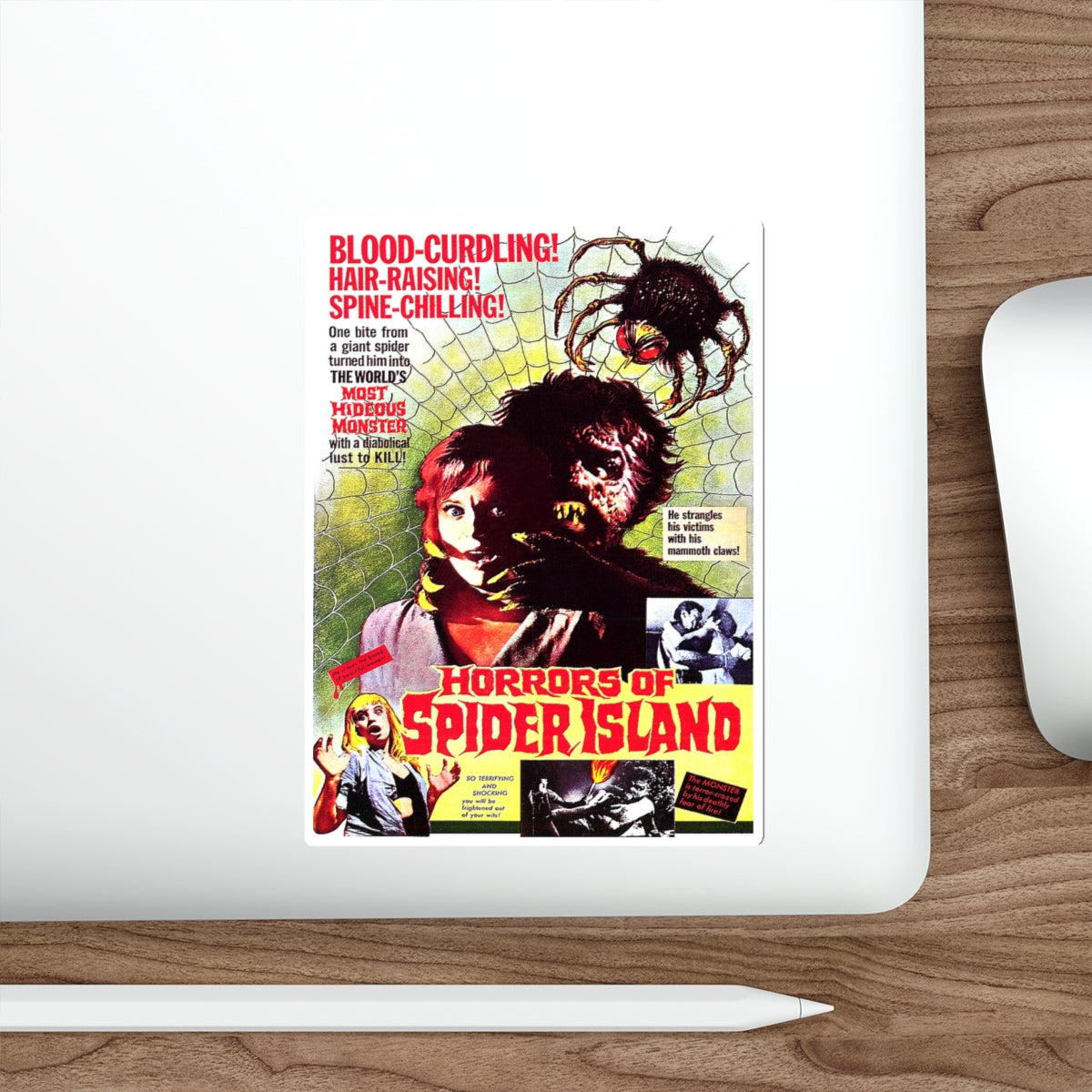 HORRORS OF SPIDER ISLAND 1960 Movie Poster STICKER Vinyl Die-Cut Decal-The Sticker Space