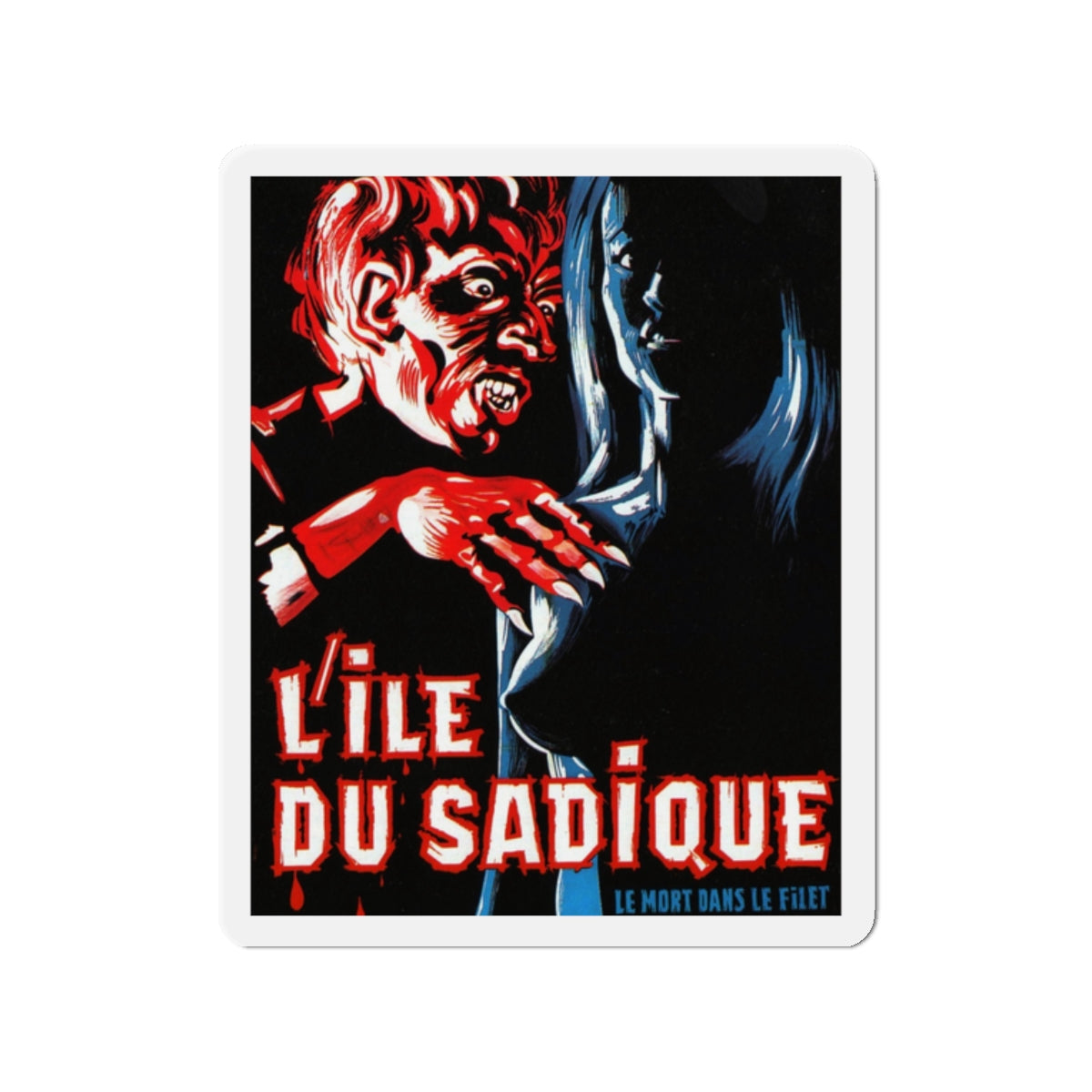 HORRORS OF SPIDER ISLAND (FRENCH) 1960 Movie Poster - Die-Cut Magnet-2" x 2"-The Sticker Space