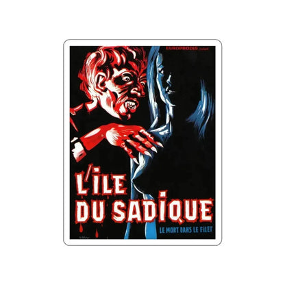 HORRORS OF SPIDER ISLAND (FRENCH) 1960 Movie Poster STICKER Vinyl Die-Cut Decal 4 Inch - The Sticker Space