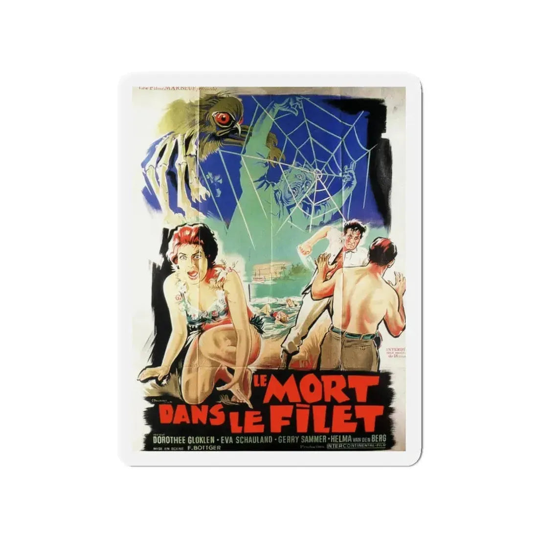 HORRORS OF SPIDER ISLAND (FRENCH 2) 1960 Movie Poster - Refrigerator Magnet 3 Inch - The Sticker Space