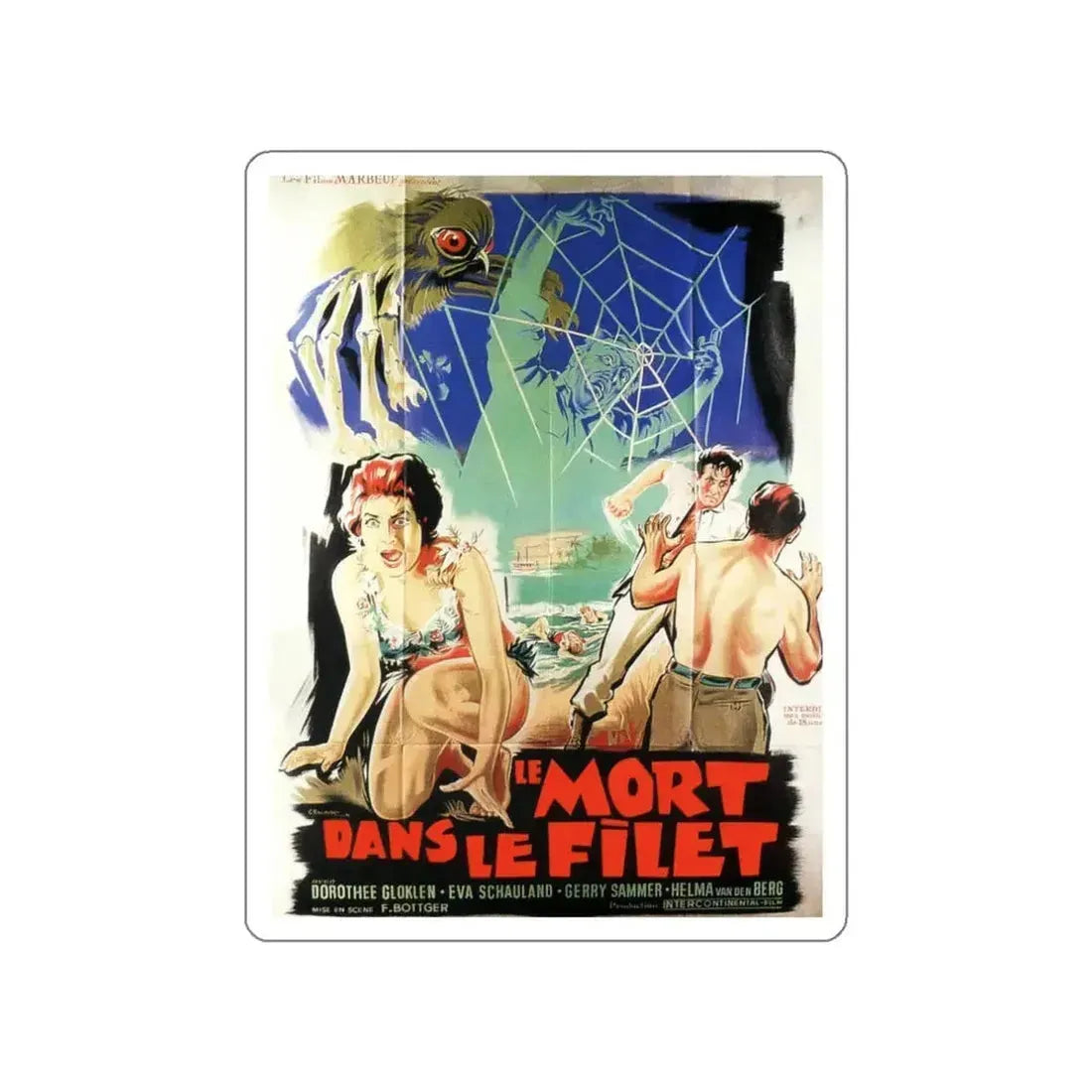 HORRORS OF SPIDER ISLAND (FRENCH 2) 1960 Movie Poster STICKER Vinyl Die-Cut Decal - The Sticker Space