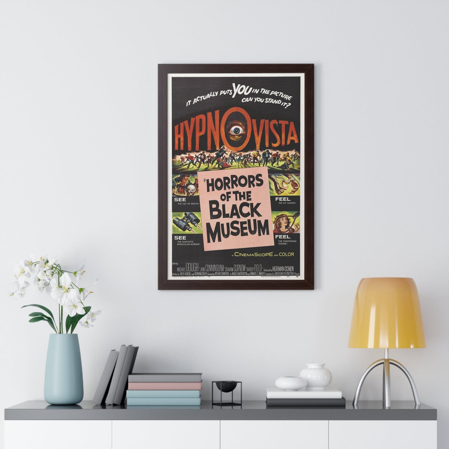 HORRORS OF THE BLACK MUSEUM 1959 - Framed Movie Poster-The Sticker Space