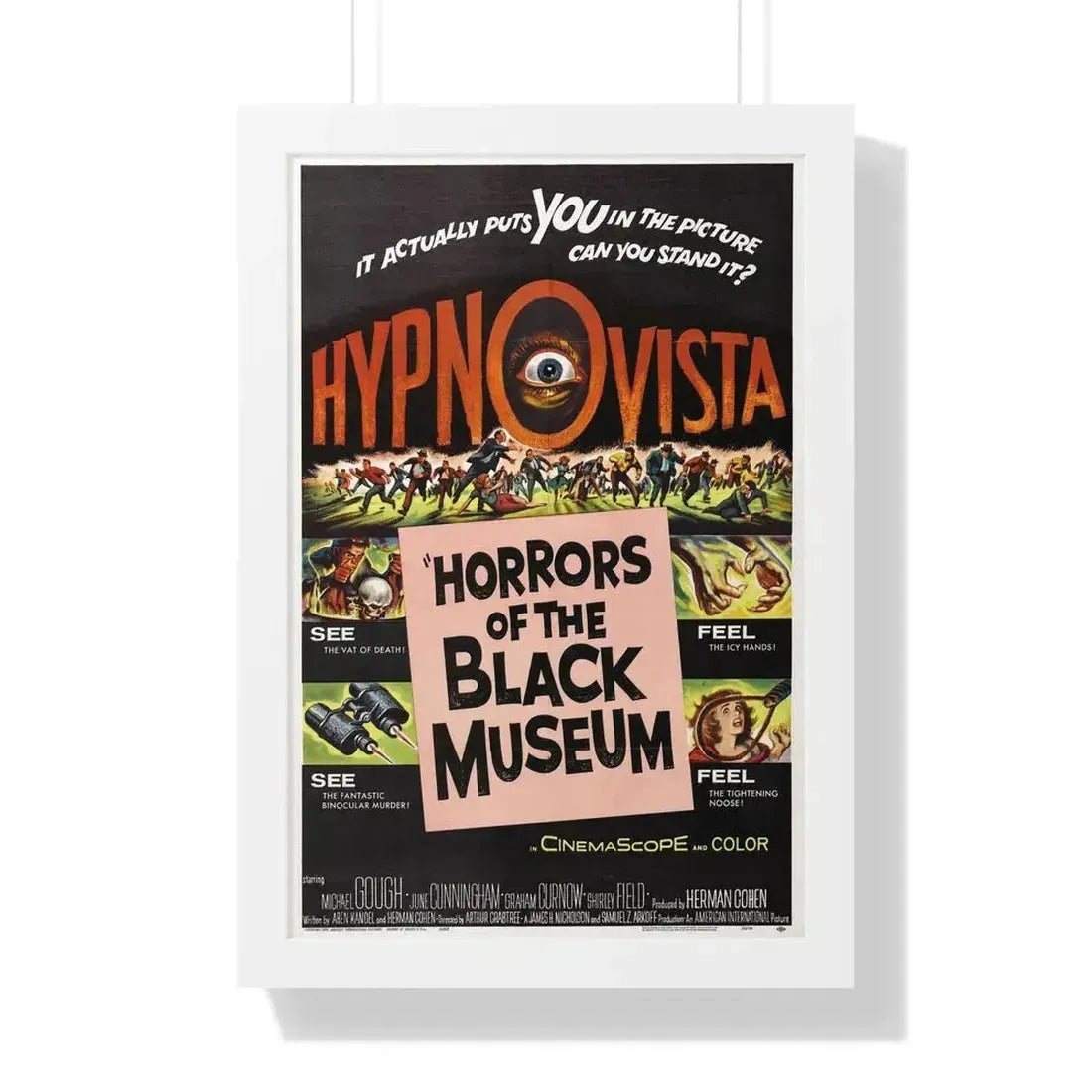 HORRORS OF THE BLACK MUSEUM 1959 - Framed Movie Poster 16″ x 24″ White - The Sticker Space