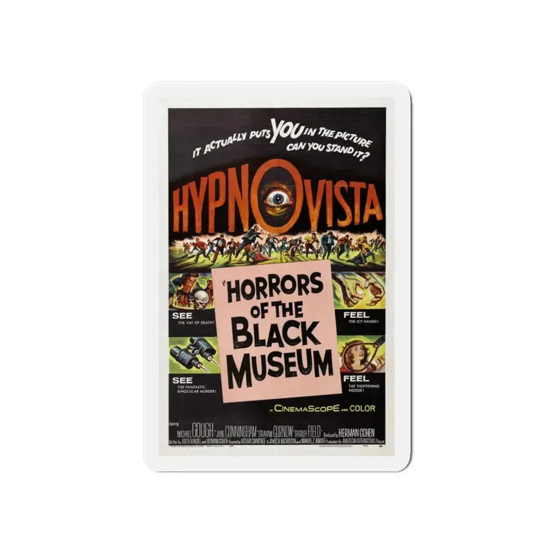 HORRORS OF THE BLACK MUSEUM 1959 Movie Poster - Refrigerator Magnet 6 Inch - The Sticker Space