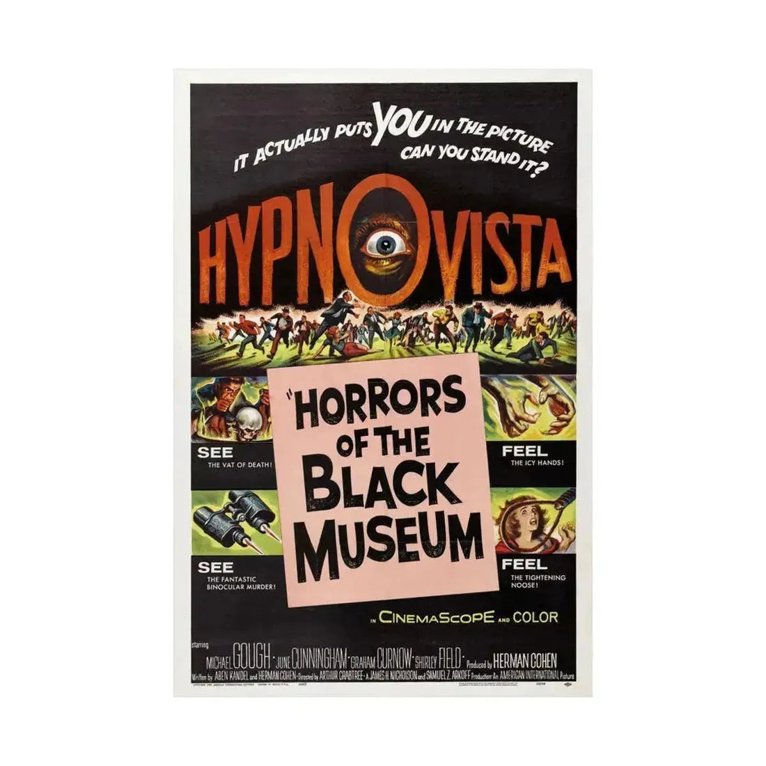 HORRORS OF THE BLACK MUSEUM 1959 - Paper Movie Poster - The Sticker Space