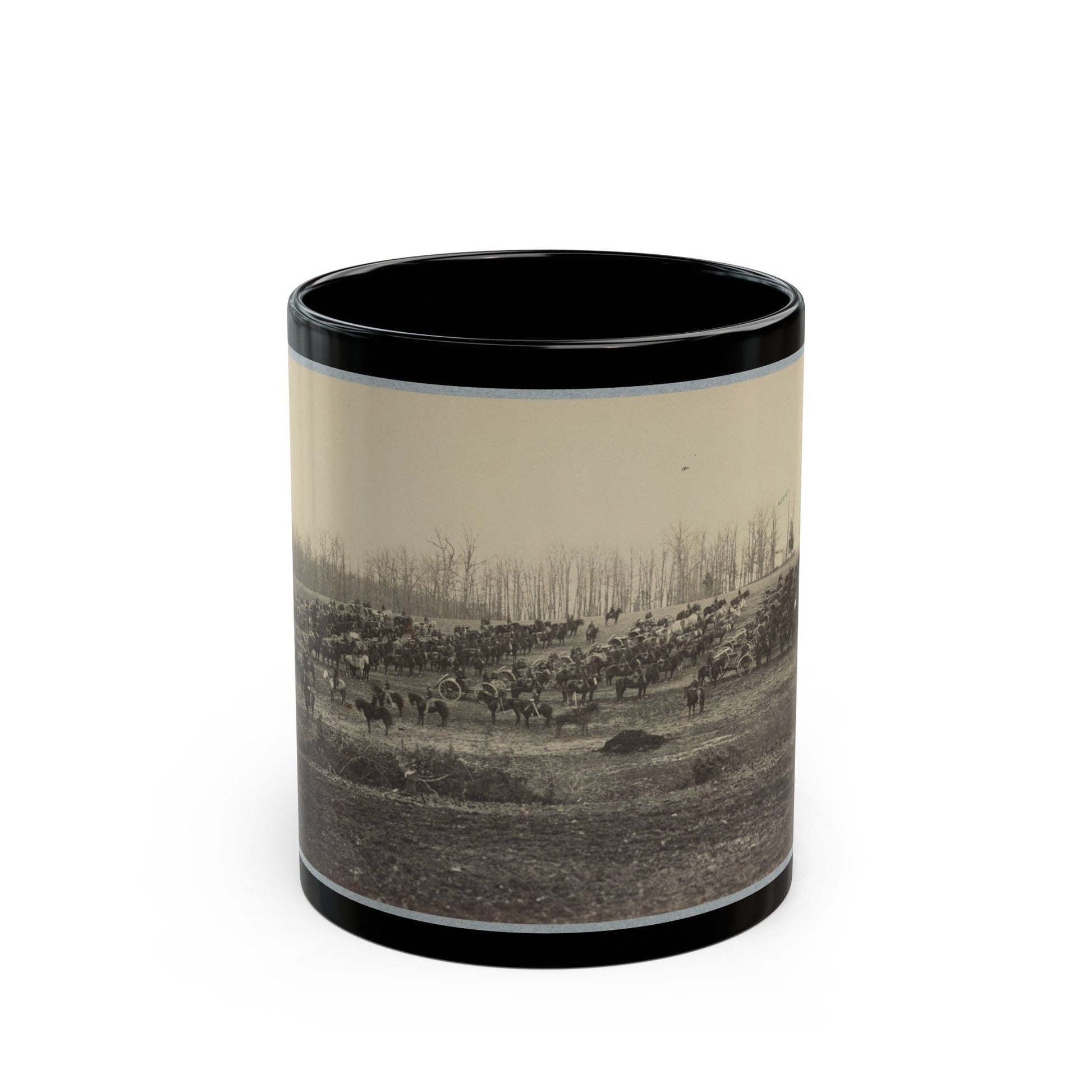 Horse Artillery On Parade Grounds (U.S. Civil War) Black Coffee Mug-11oz-The Sticker Space