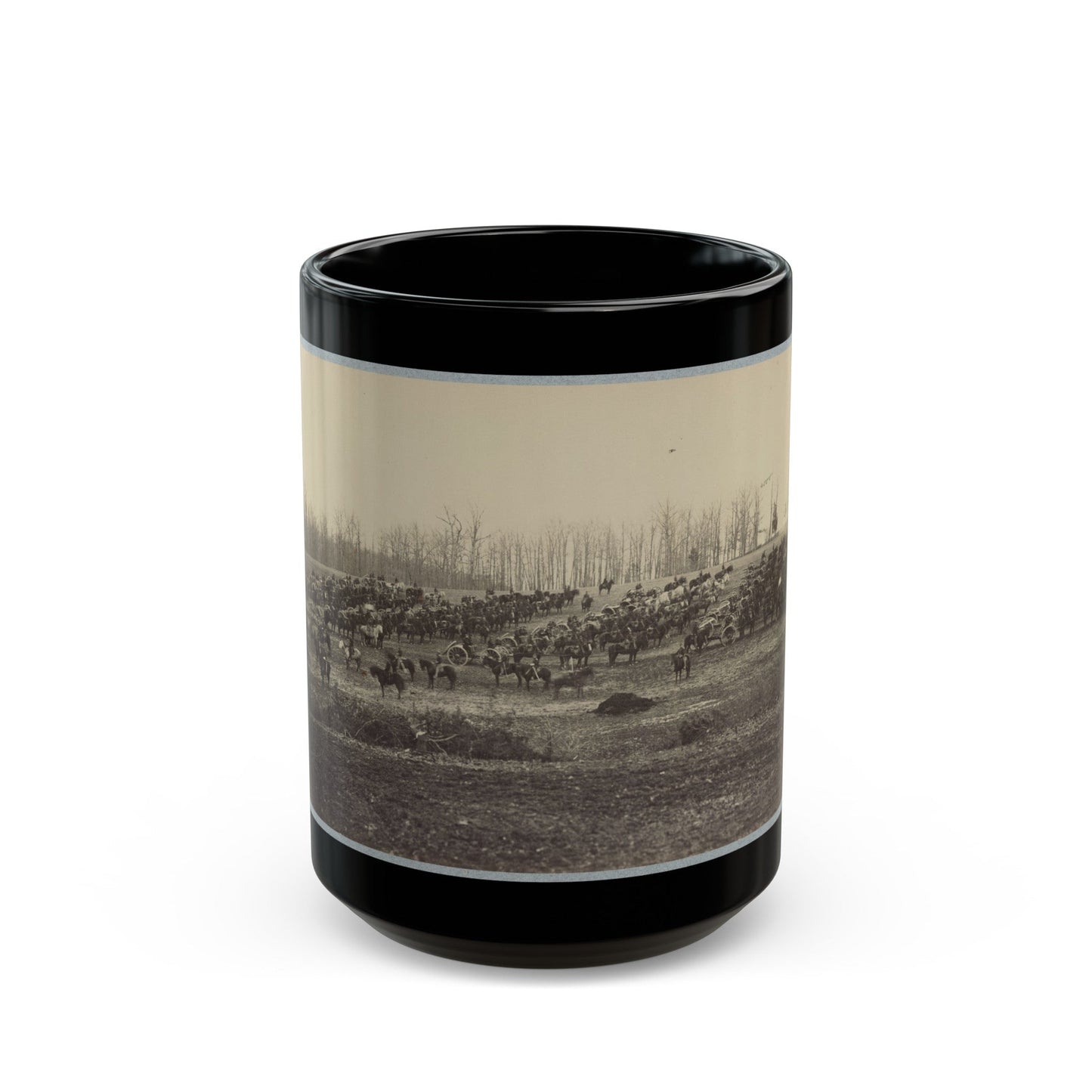 Horse Artillery On Parade Grounds (U.S. Civil War) Black Coffee Mug-15oz-The Sticker Space