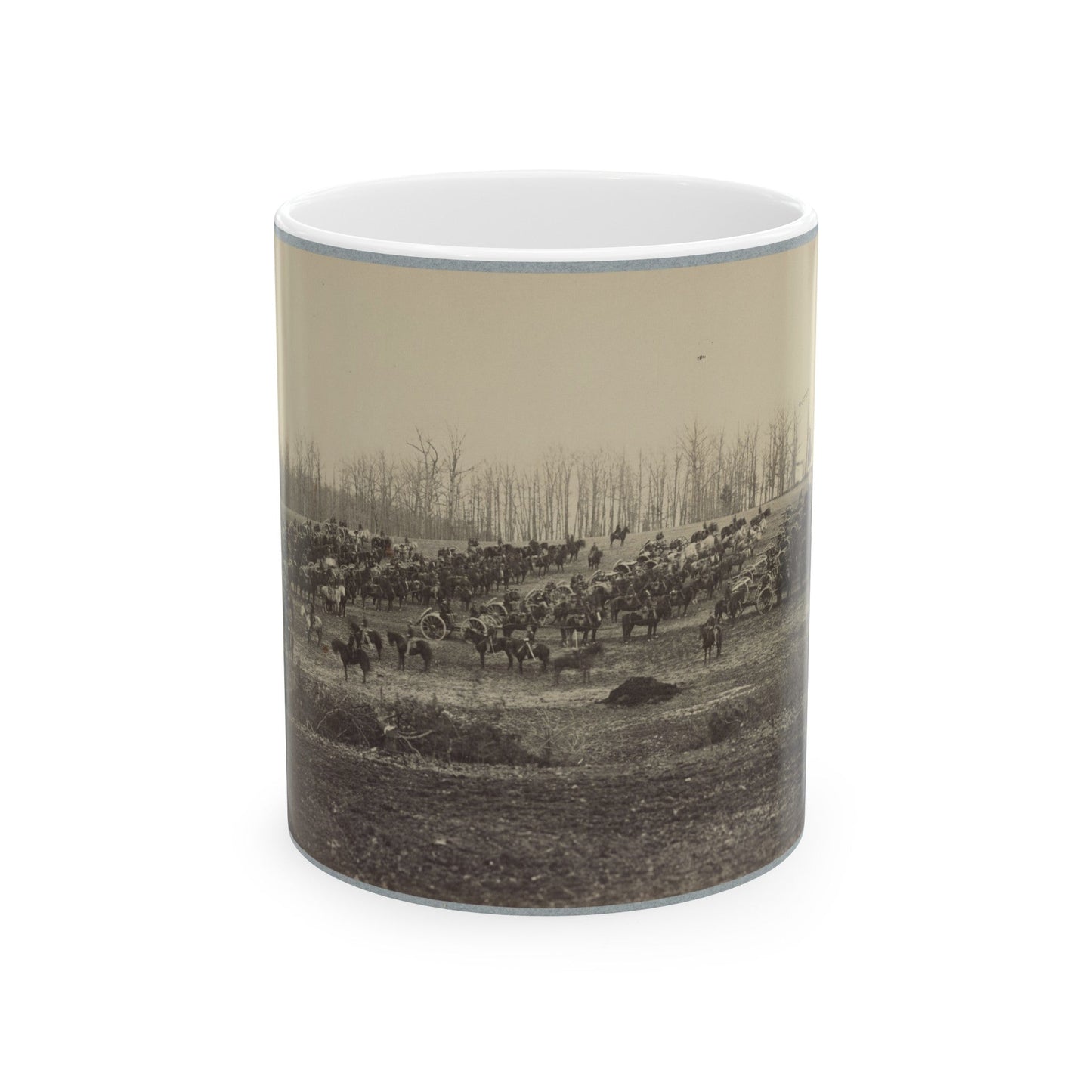 Horse Artillery On Parade Grounds (U.S. Civil War) White Coffee Mug-11oz-The Sticker Space