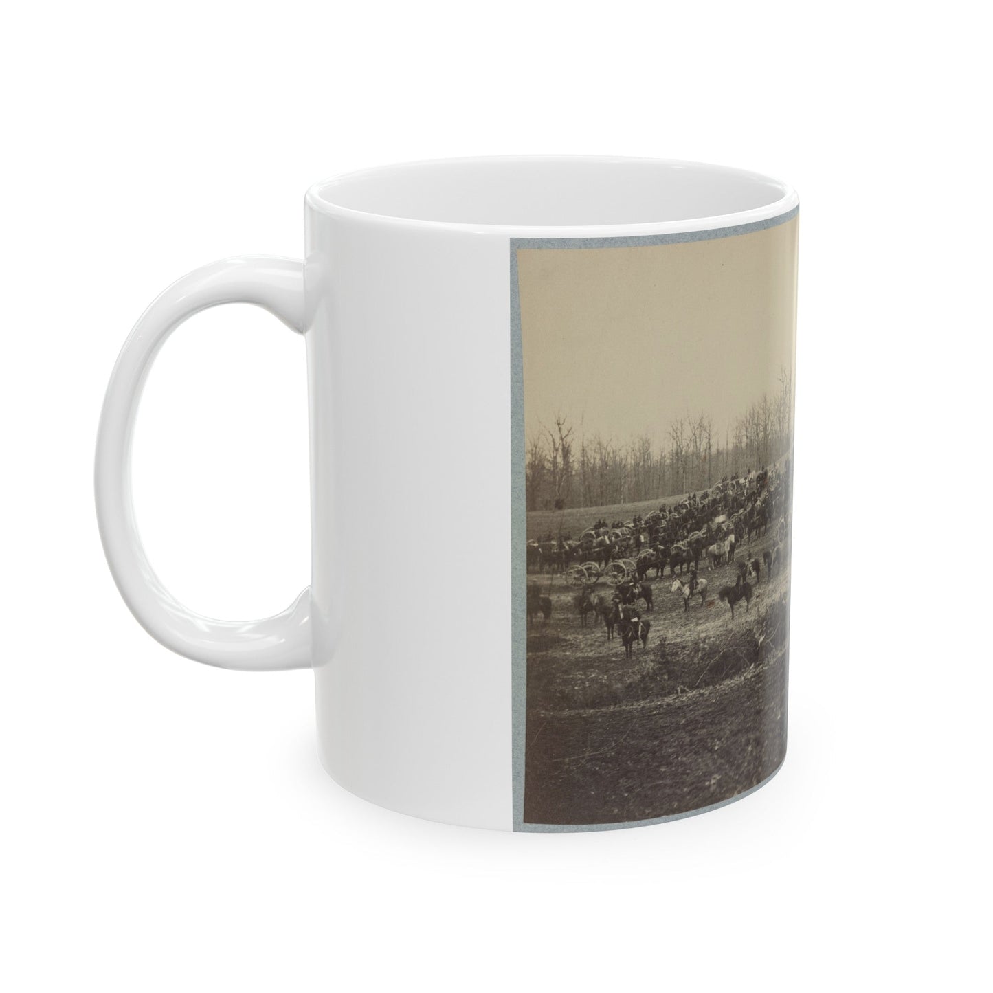 Horse Artillery On Parade Grounds (U.S. Civil War) White Coffee Mug-The Sticker Space