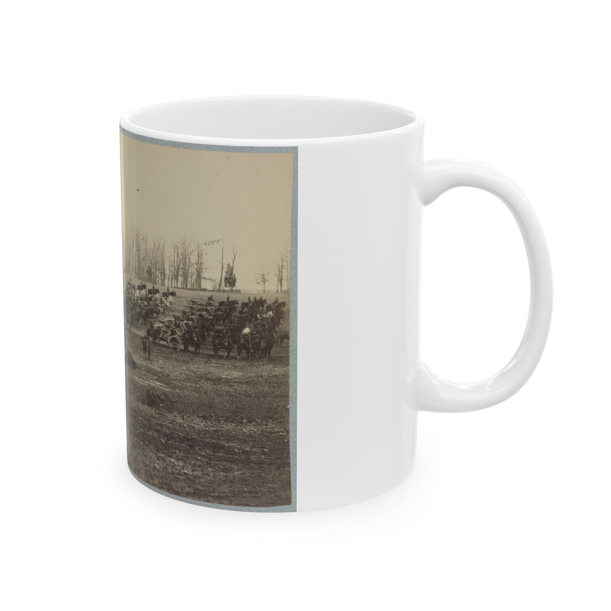 Horse Artillery On Parade Grounds (U.S. Civil War) White Coffee Mug-The Sticker Space