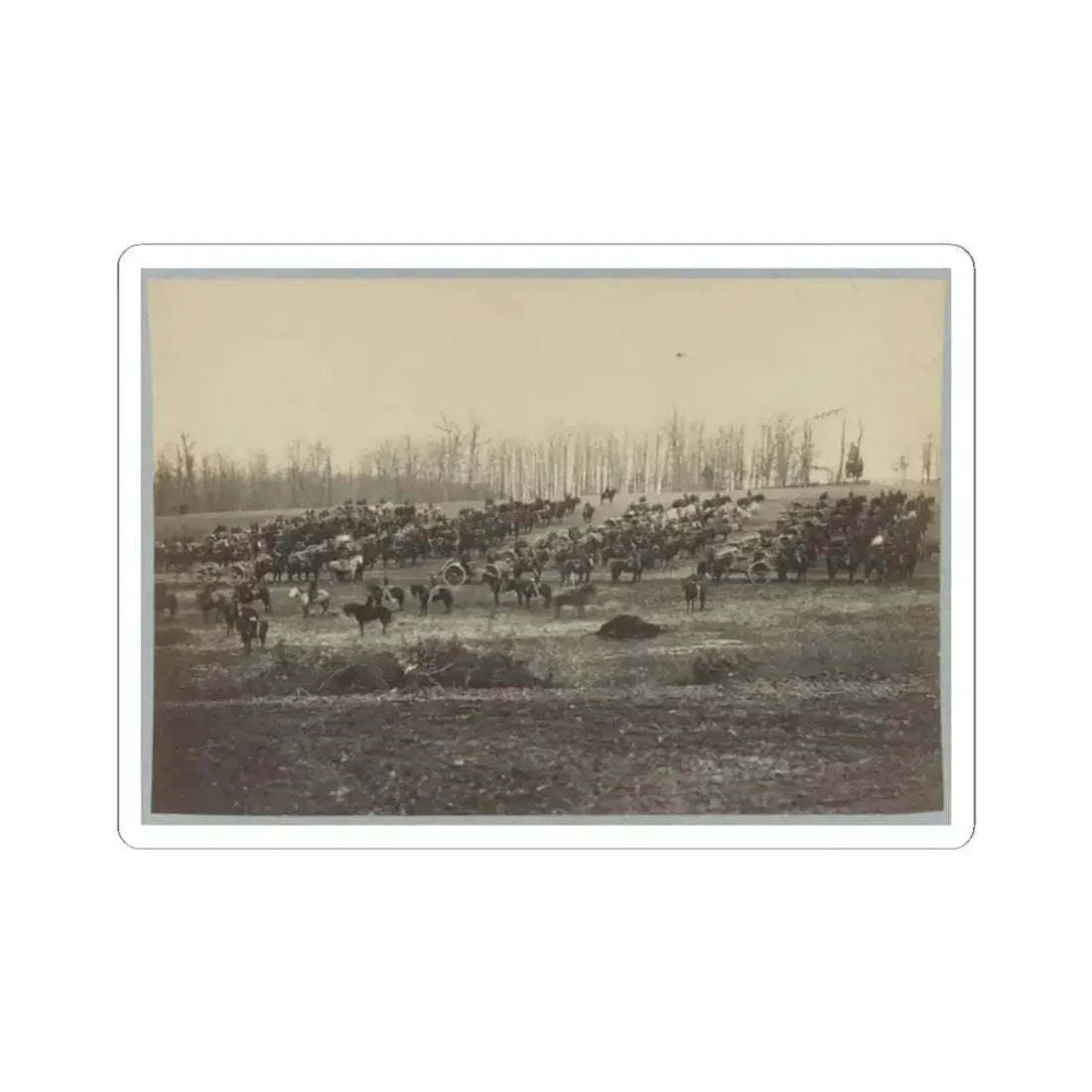 Horse Artillery on Parade Grounds (U.S. Civil War) STICKER Vinyl Kiss-Cut Decal 2 Inch White - The Sticker Space