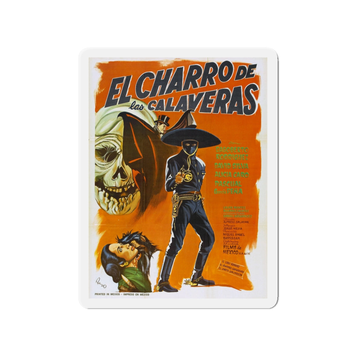 HORSEMAN OF THE SKULLS 1965 Movie Poster - Die-Cut Magnet-3" x 3"-The Sticker Space