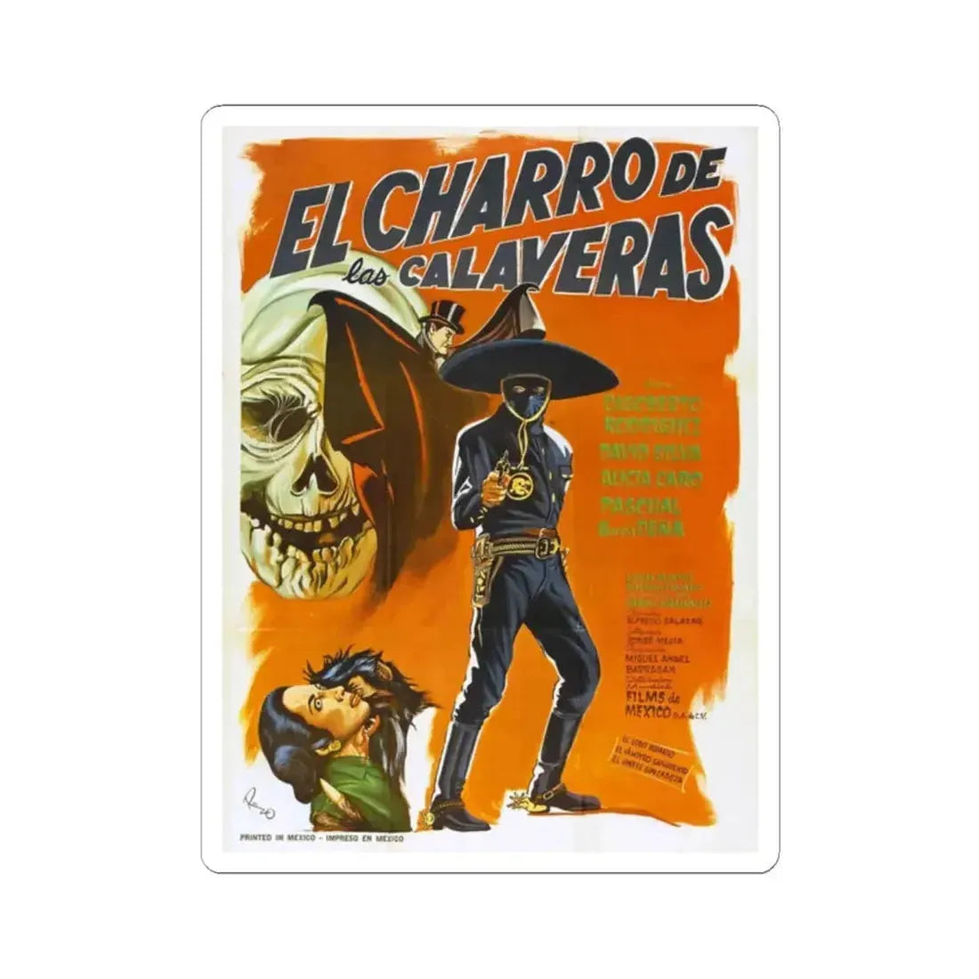 HORSEMAN OF THE SKULLS 1965 Movie Poster - STICKER Vinyl Kiss-Cut Decal 2 Inch White - The Sticker Space