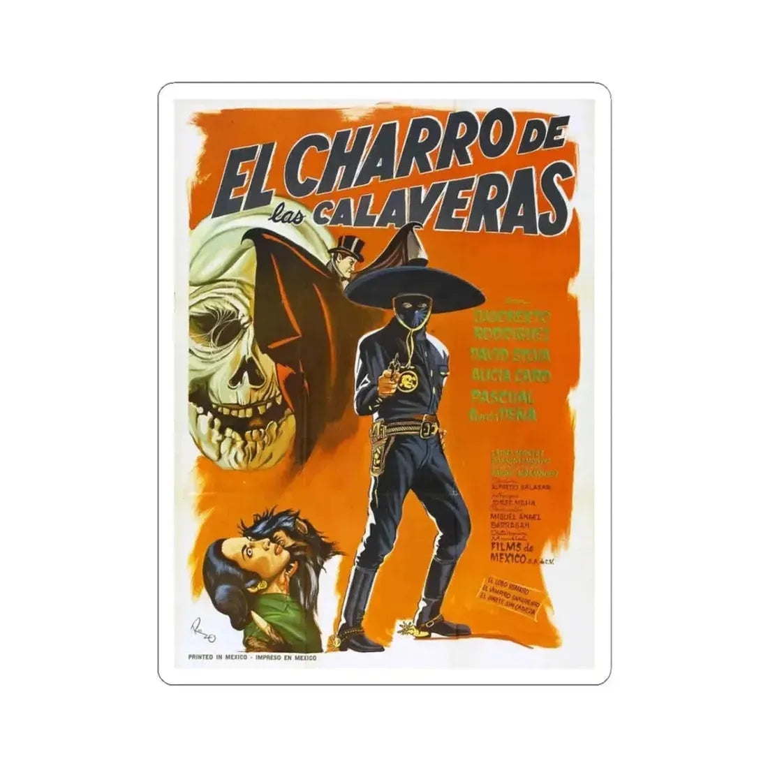 HORSEMAN OF THE SKULLS 1965 Movie Poster - STICKER Vinyl Kiss-Cut Decal 3 Inch White - The Sticker Space