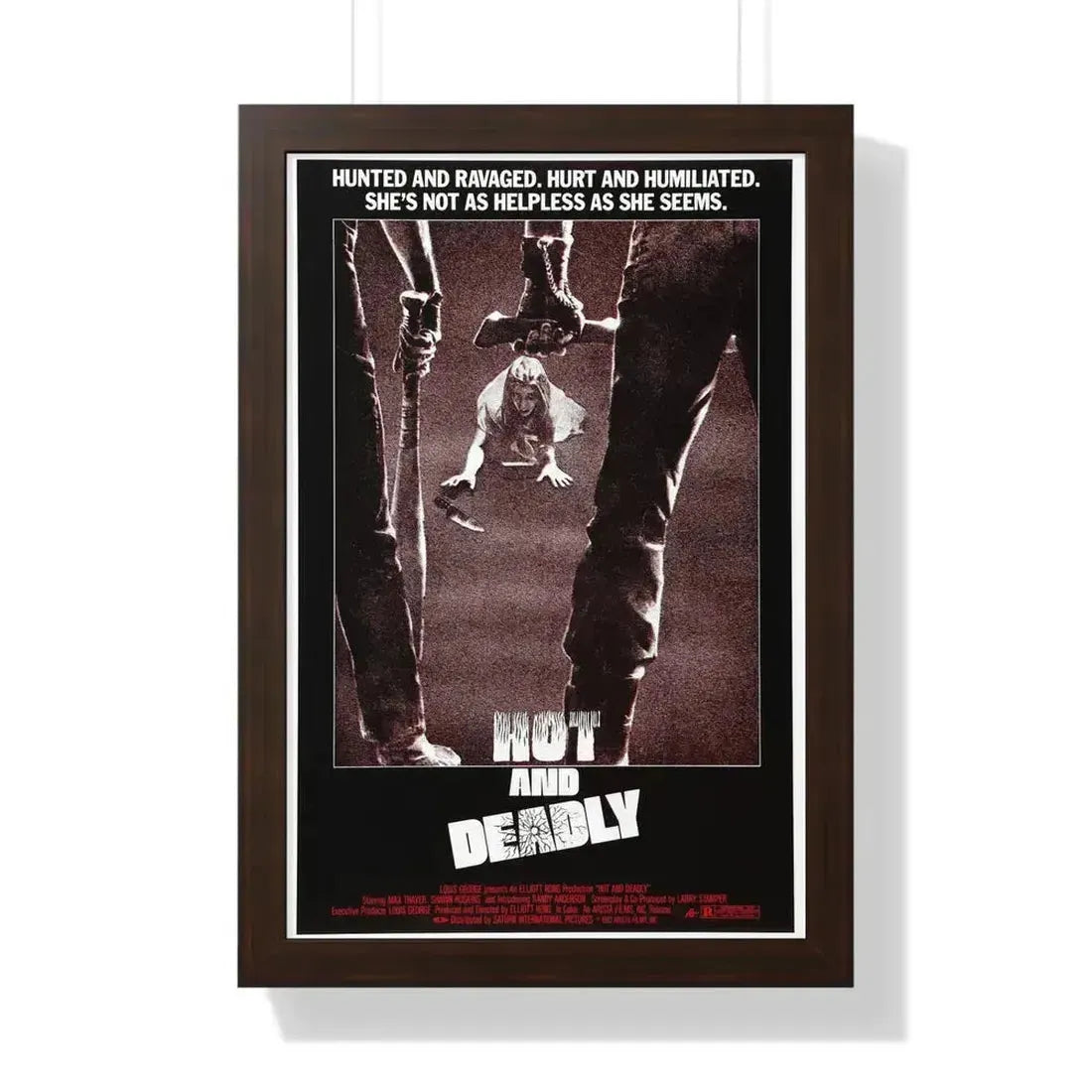 HOT AND DEADLY 1982 - Framed Movie Poster 16″ x 24″ Walnut - The Sticker Space