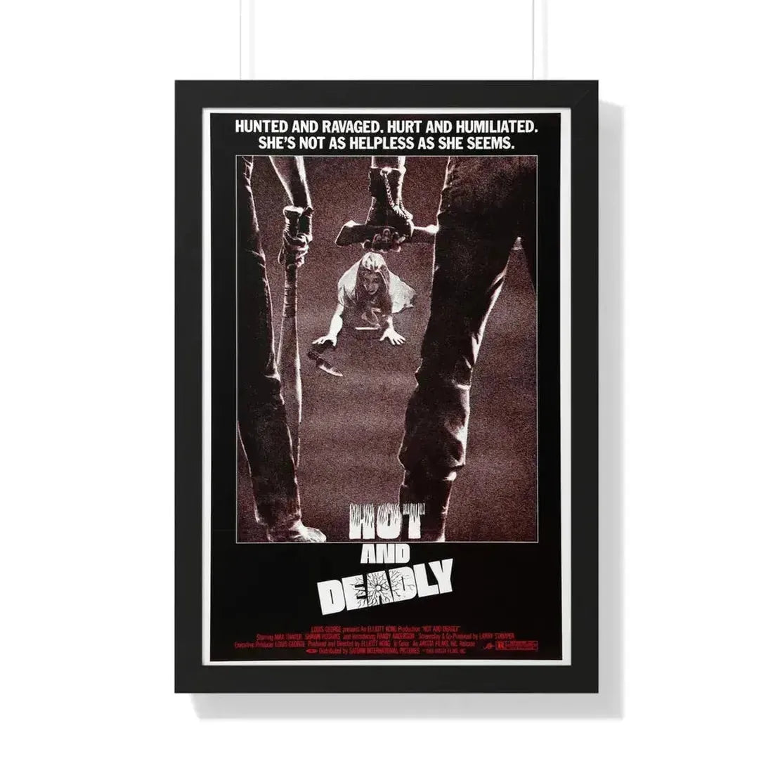 HOT AND DEADLY 1982 - Framed Movie Poster 20" x 30" Black - The Sticker Space
