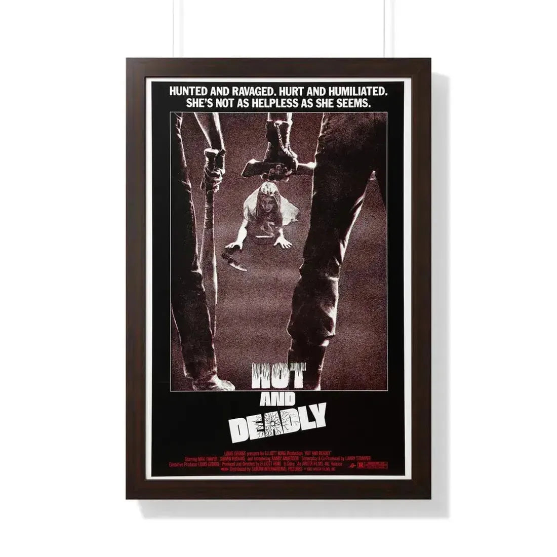 HOT AND DEADLY 1982 - Framed Movie Poster 20" x 30" Walnut - The Sticker Space