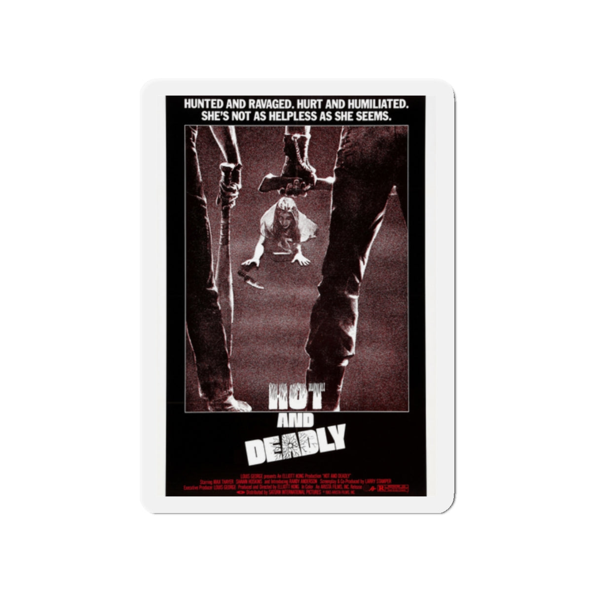 HOT AND DEADLY 1982 Movie Poster - Die-Cut Magnet-2" x 2"-The Sticker Space