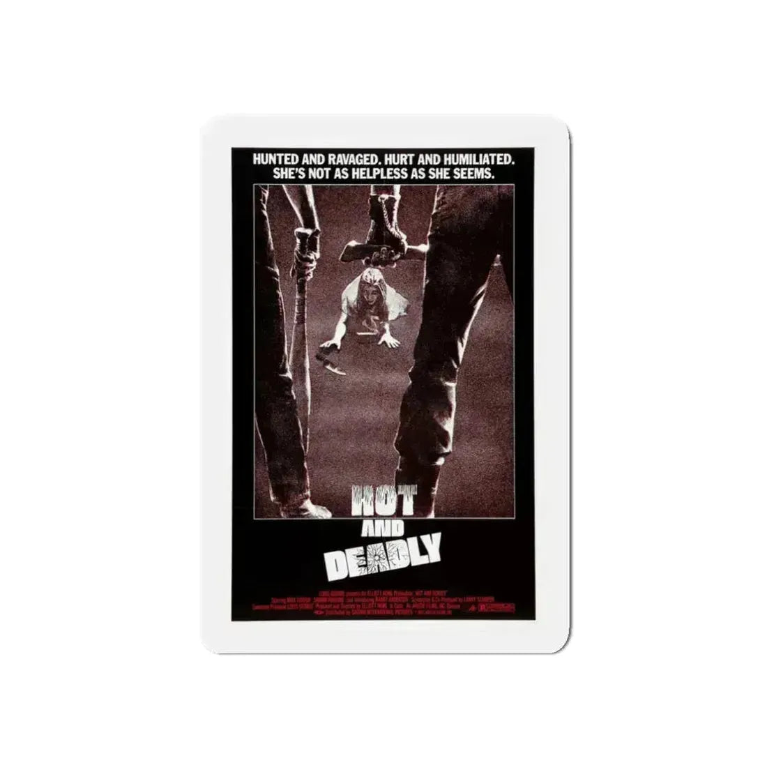 HOT AND DEADLY 1982 Movie Poster - Refrigerator Magnet 3 Inch Die-Cut - The Sticker Space