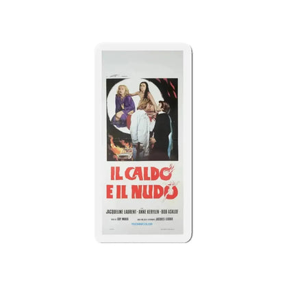 HOT AND NAKED (ITALIAN) 1974 Movie Poster - Refrigerator Magnet 3 Inch Die-Cut - The Sticker Space