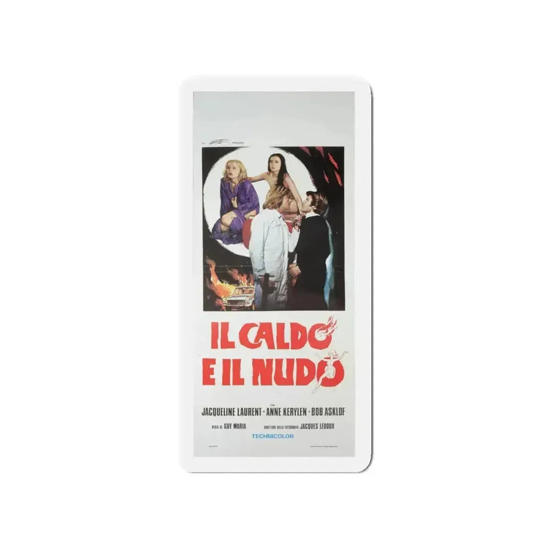HOT AND NAKED (ITALIAN) 1974 Movie Poster - Refrigerator Magnet 4 Inch - The Sticker Space