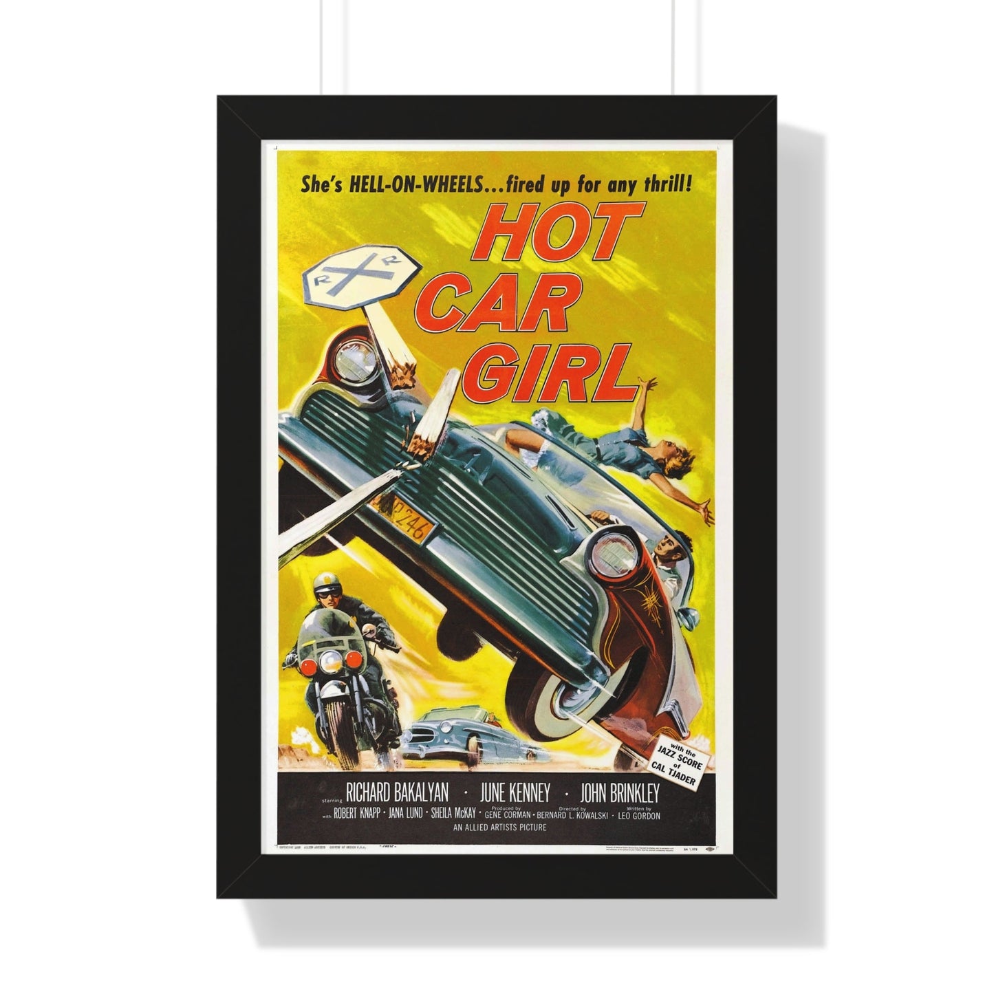 HOT CAR GIRL 1958 - Framed Movie Poster-16″ x 24″-The Sticker Space