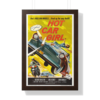 HOT CAR GIRL 1958 - Framed Movie Poster-16″ x 24″-The Sticker Space