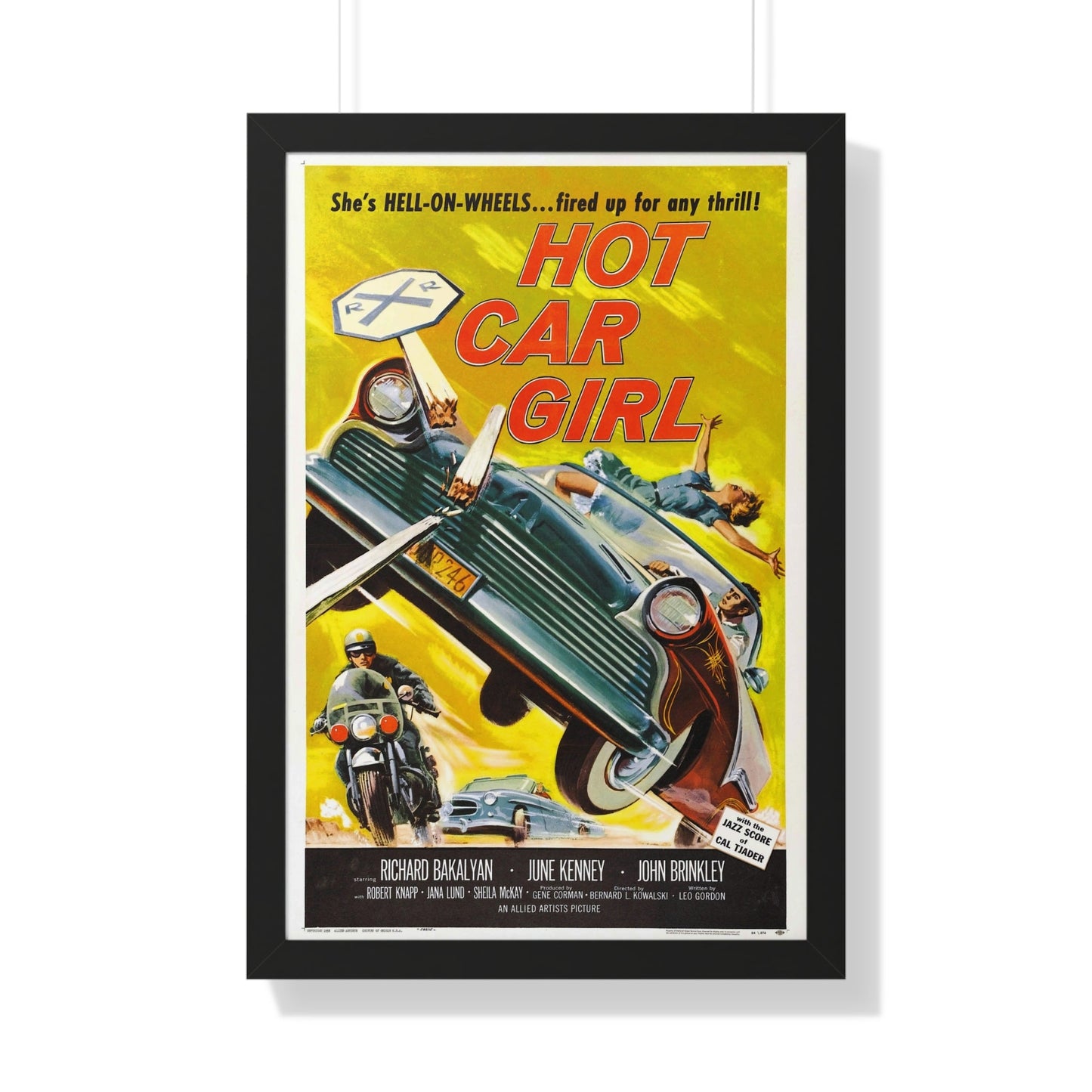 HOT CAR GIRL 1958 - Framed Movie Poster-20" x 30"-The Sticker Space