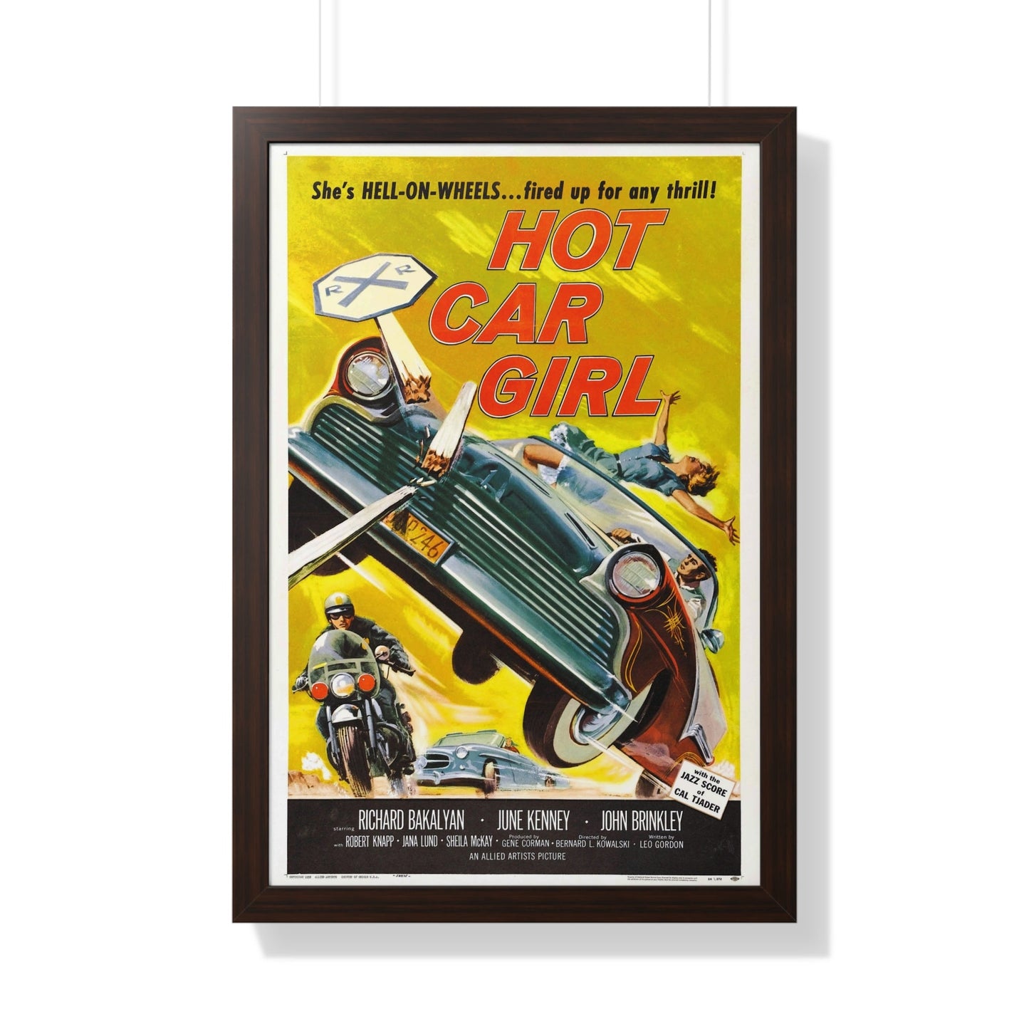 HOT CAR GIRL 1958 - Framed Movie Poster-20" x 30"-The Sticker Space