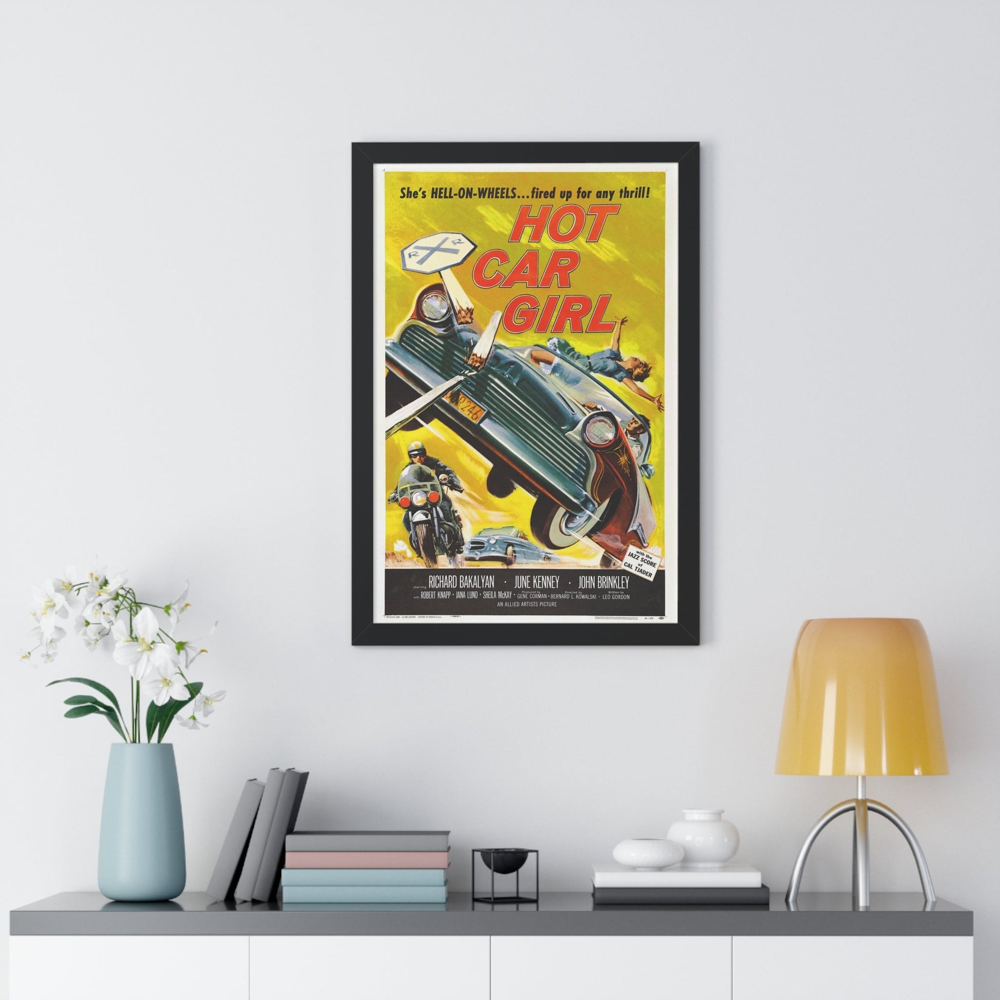 HOT CAR GIRL 1958 - Framed Movie Poster-The Sticker Space