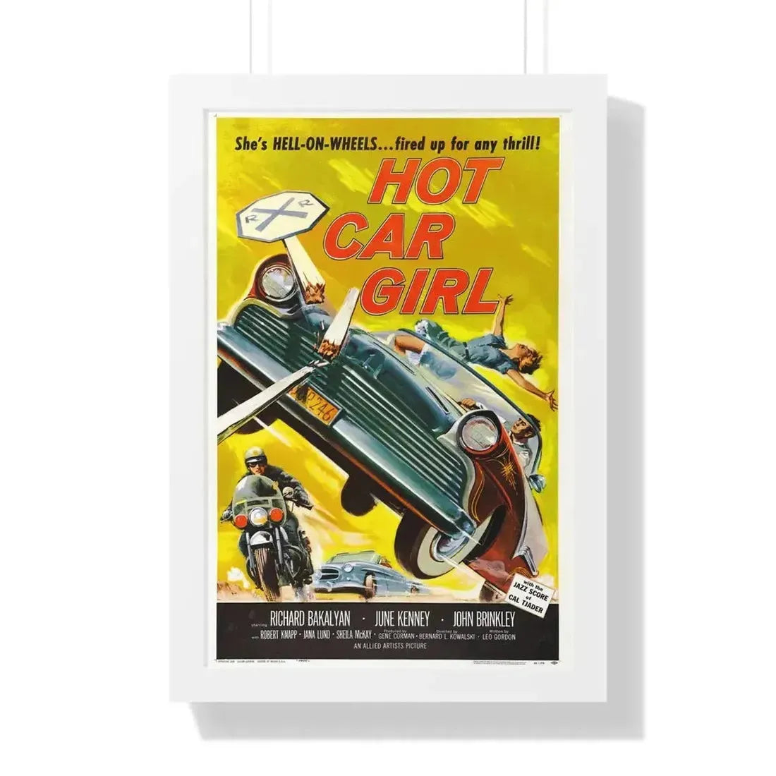 HOT CAR GIRL 1958 - Framed Movie Poster - The Sticker Space