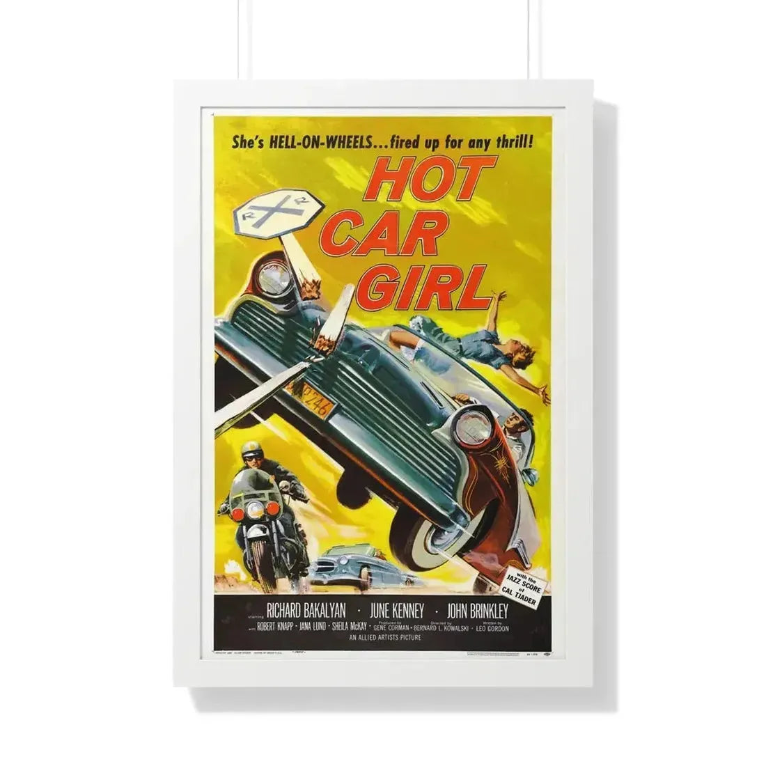 HOT CAR GIRL 1958 - Framed Movie Poster - The Sticker Space