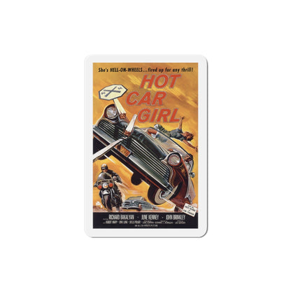 Hot Car Girl 1958 Movie Poster Die-Cut Magnet-3 Inch-The Sticker Space