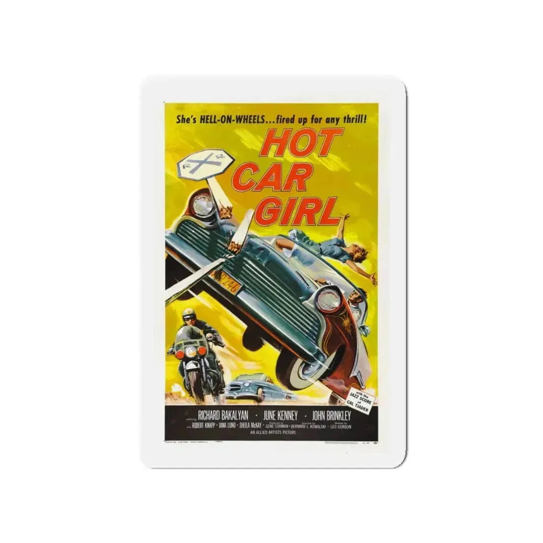HOT CAR GIRL 1958 Movie Poster - Refrigerator Magnet 4 Inch - The Sticker Space