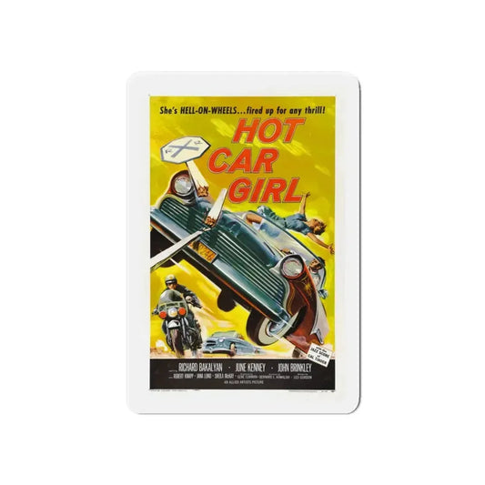 HOT CAR GIRL 1958 Movie Poster - Refrigerator Magnet 6 Inch - The Sticker Space